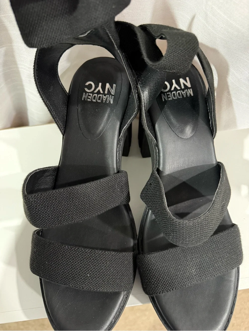 Women’s Black Platform Strap Heel Sandals
